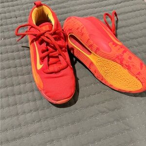 Nike Kids Vibrant Red and Yellow Sneakers